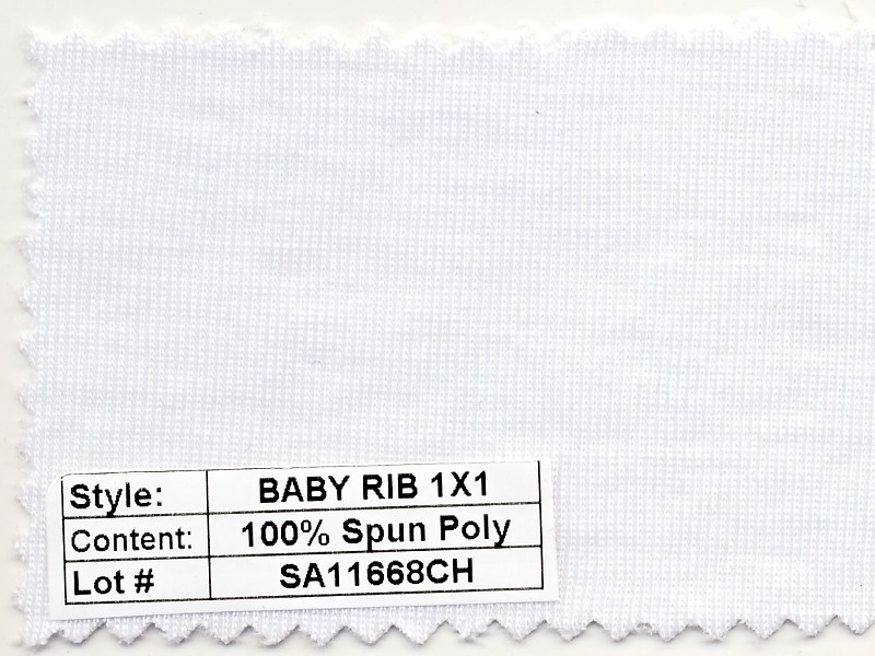 Baby Rib 1x1 100% Spun Poly